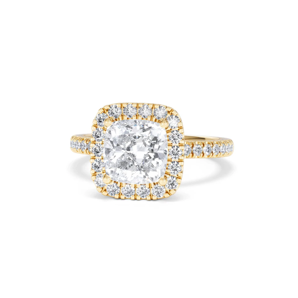 2.60ct Beatrice Lab Diamond Halo Engagement Ring in 18K Gold F/VS1