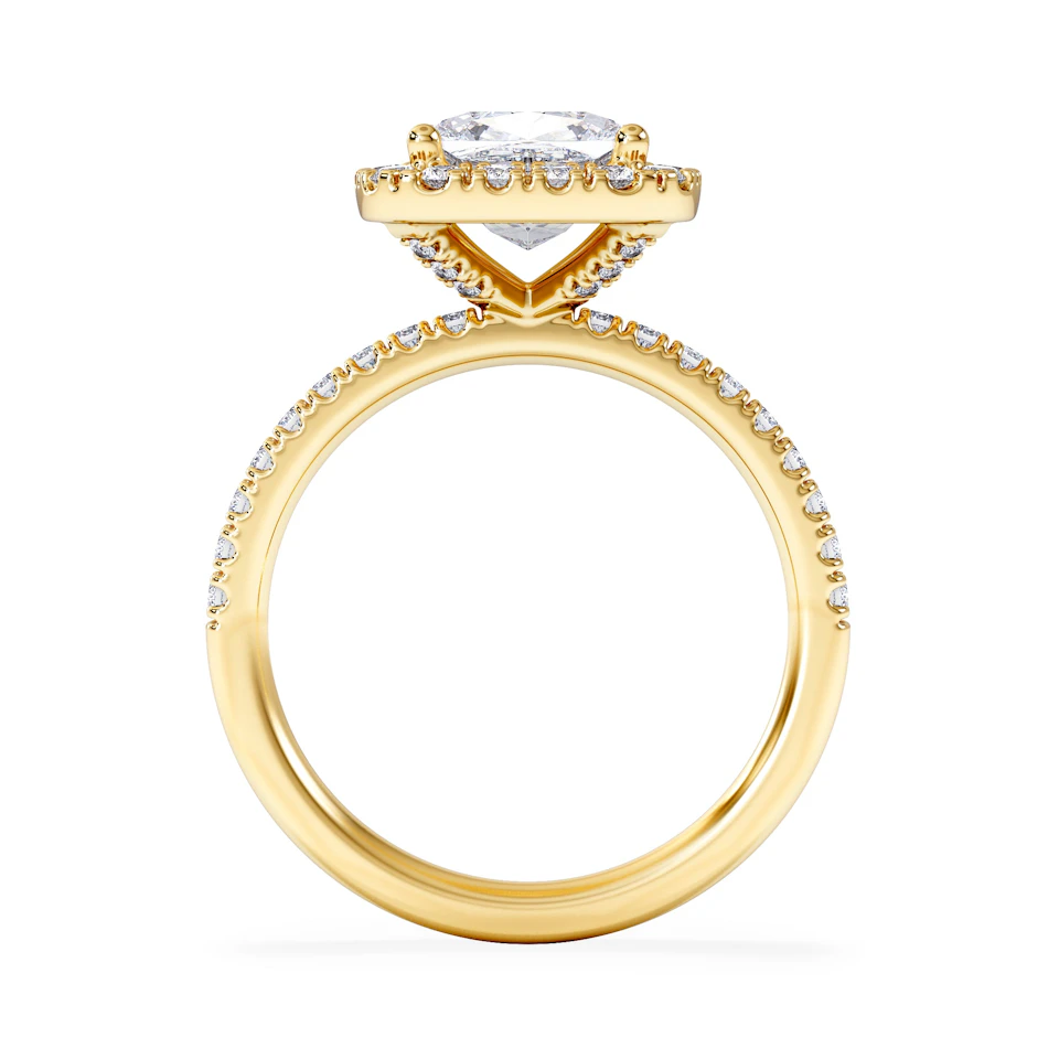 2.60ct Beatrice Lab Diamond Halo Engagement Ring in 18K Gold F/VS1