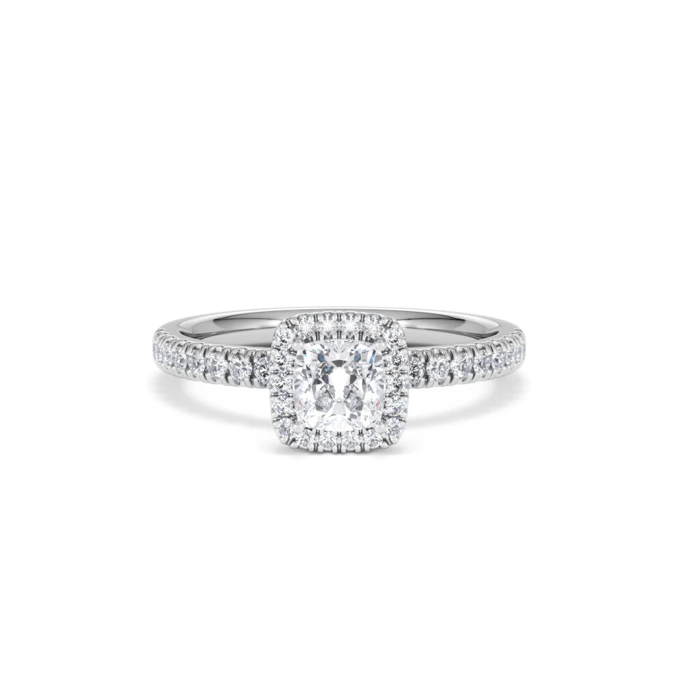 Beatrice Diamond Halo Engagement Ring in Platinum 1ct G/SI2