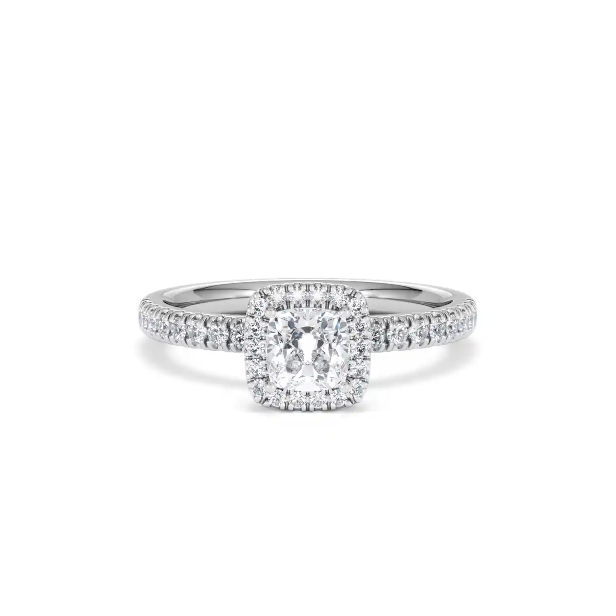 Beatrice Diamond Halo Engagement Ring 18K White Gold 1ct G/SI2