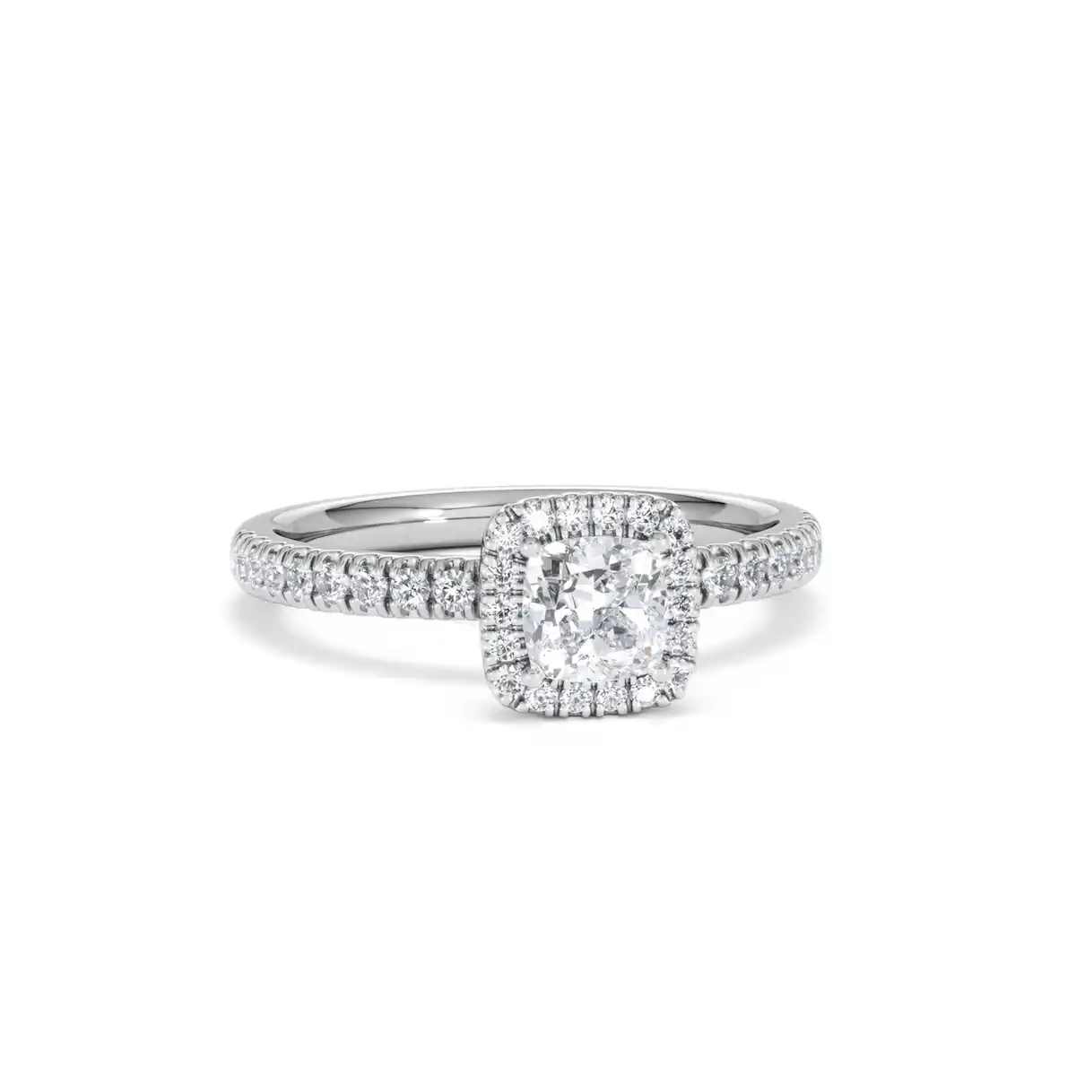 Beatrice Diamond Halo Engagement Ring 18K White Gold 1ct G/SI2