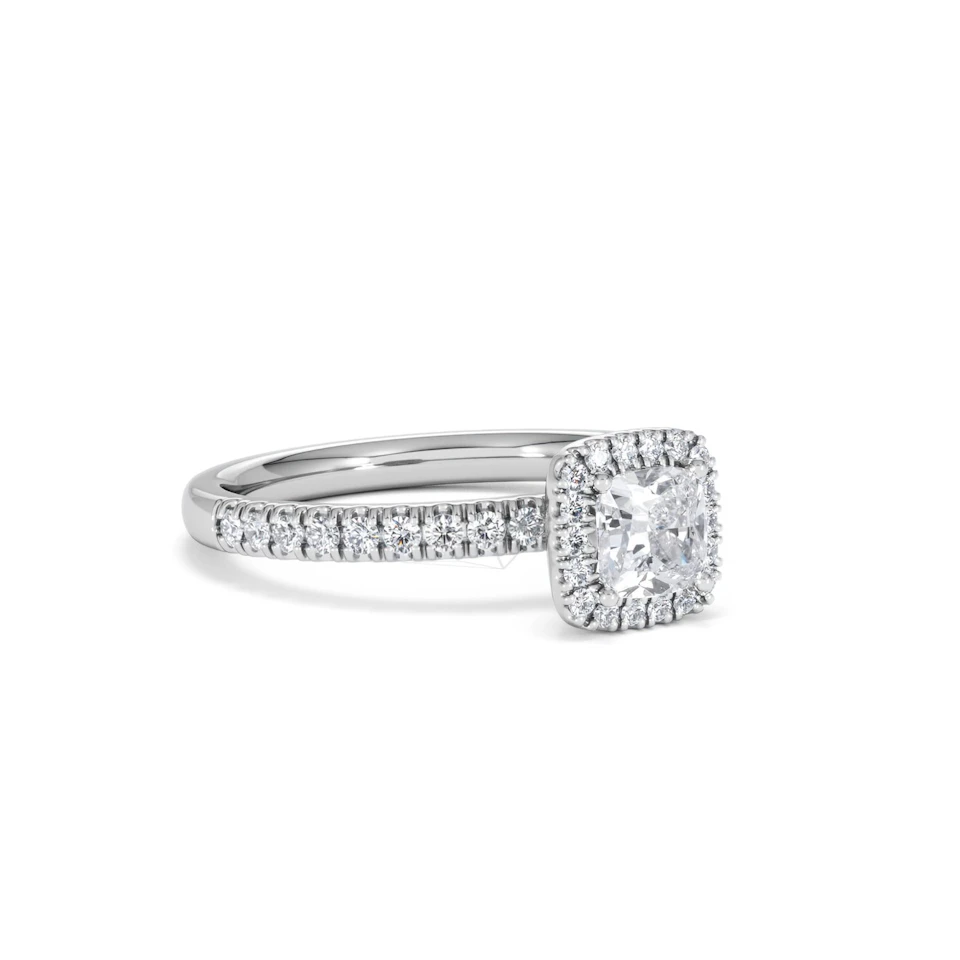 Beatrice Diamond Halo Engagement Ring in Platinum 1ct G/SI2