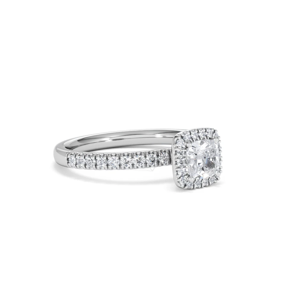 Beatrice Diamond Halo Engagement Ring in Platinum 1ct G/SI2