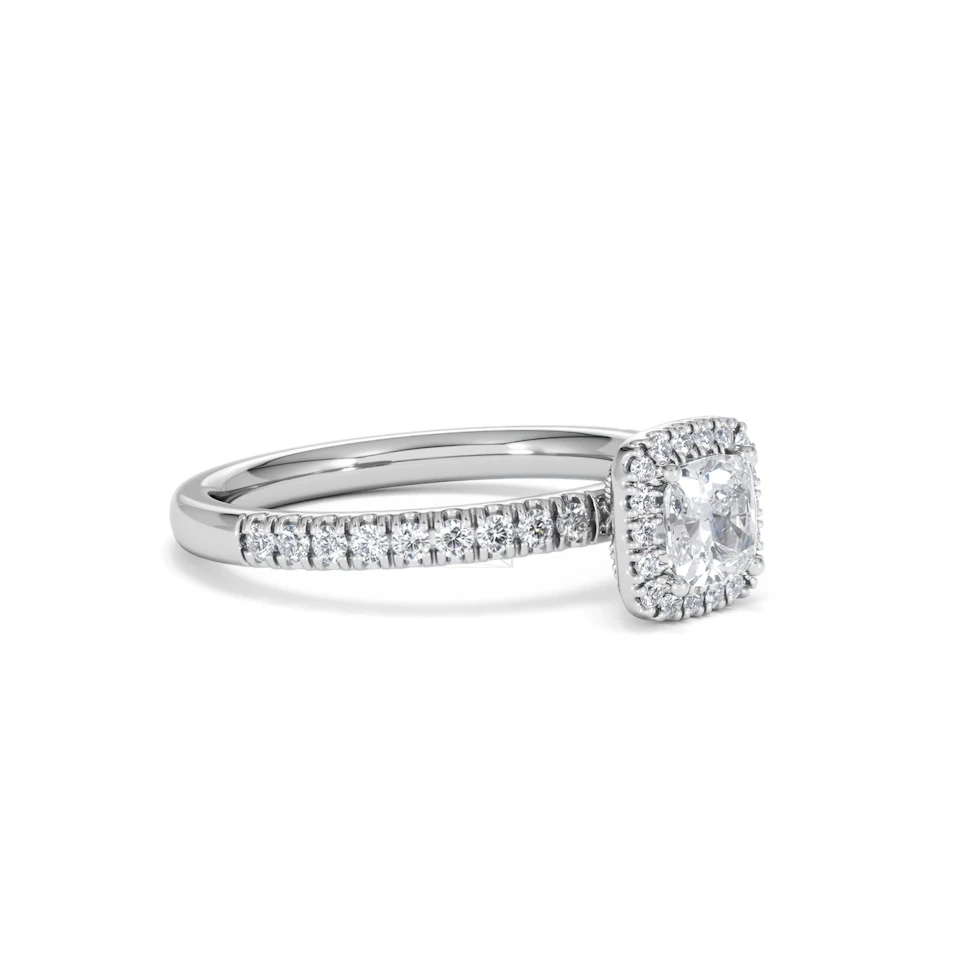 Beatrice Diamond Halo Engagement Ring in Platinum 1ct G/SI2