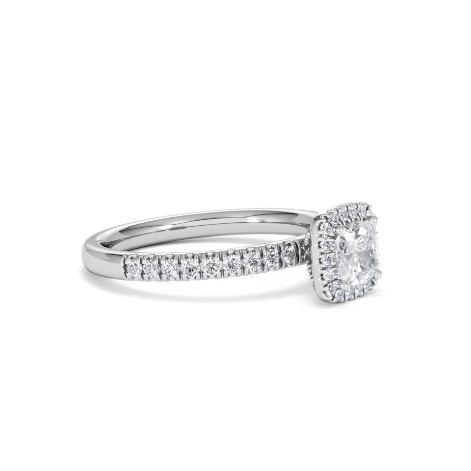 Beatrice Diamond Halo Engagement Ring in Platinum 1ct G/SI2