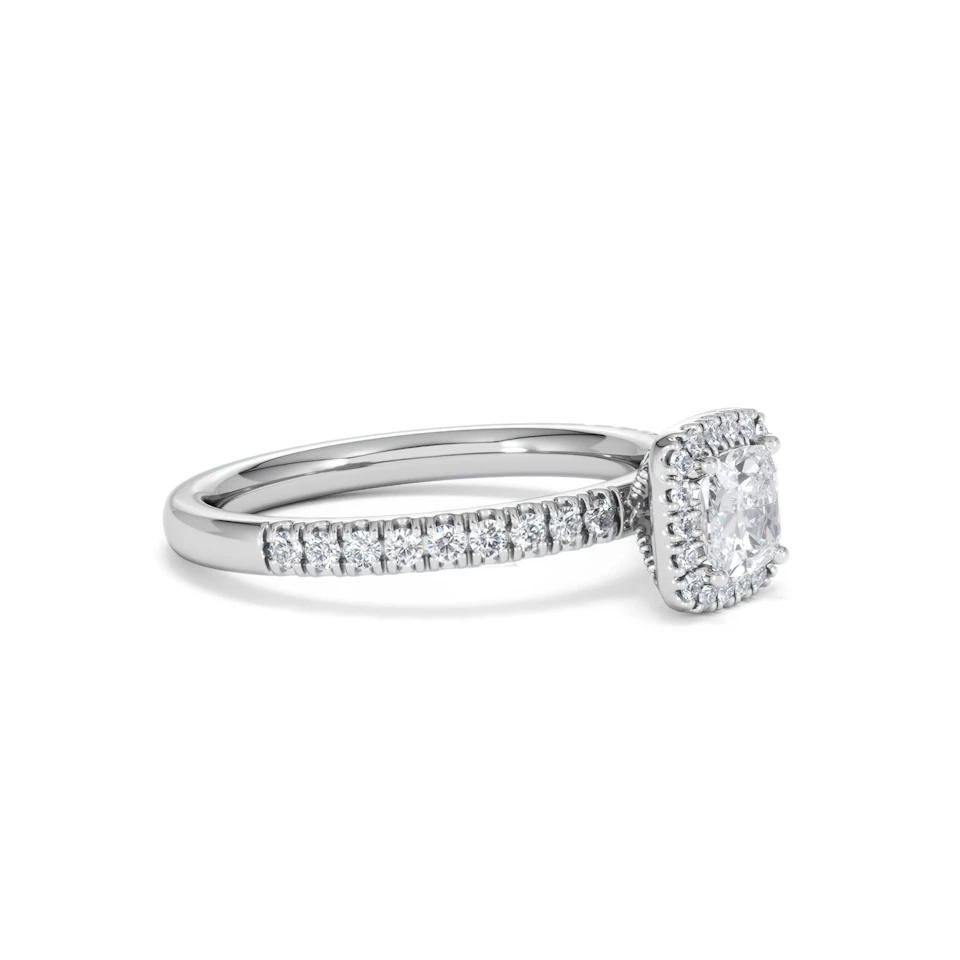 Beatrice Diamond Halo Engagement Ring in Platinum 1ct G/SI2