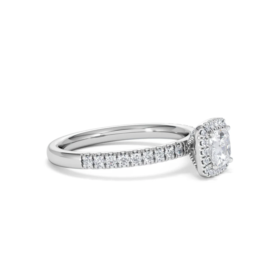 Beatrice Diamond Halo Engagement Ring in Platinum 1ct G/VS2