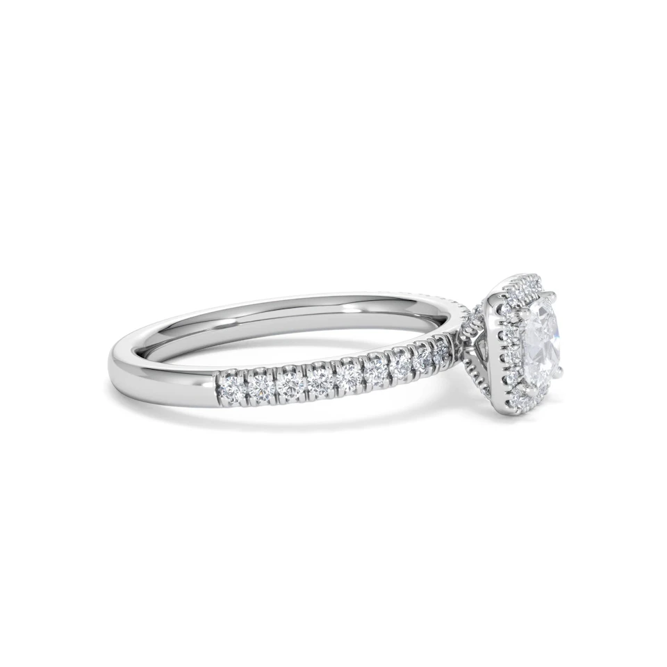 Beatrice Diamond Halo Engagement Ring in Platinum 1ct G/SI2