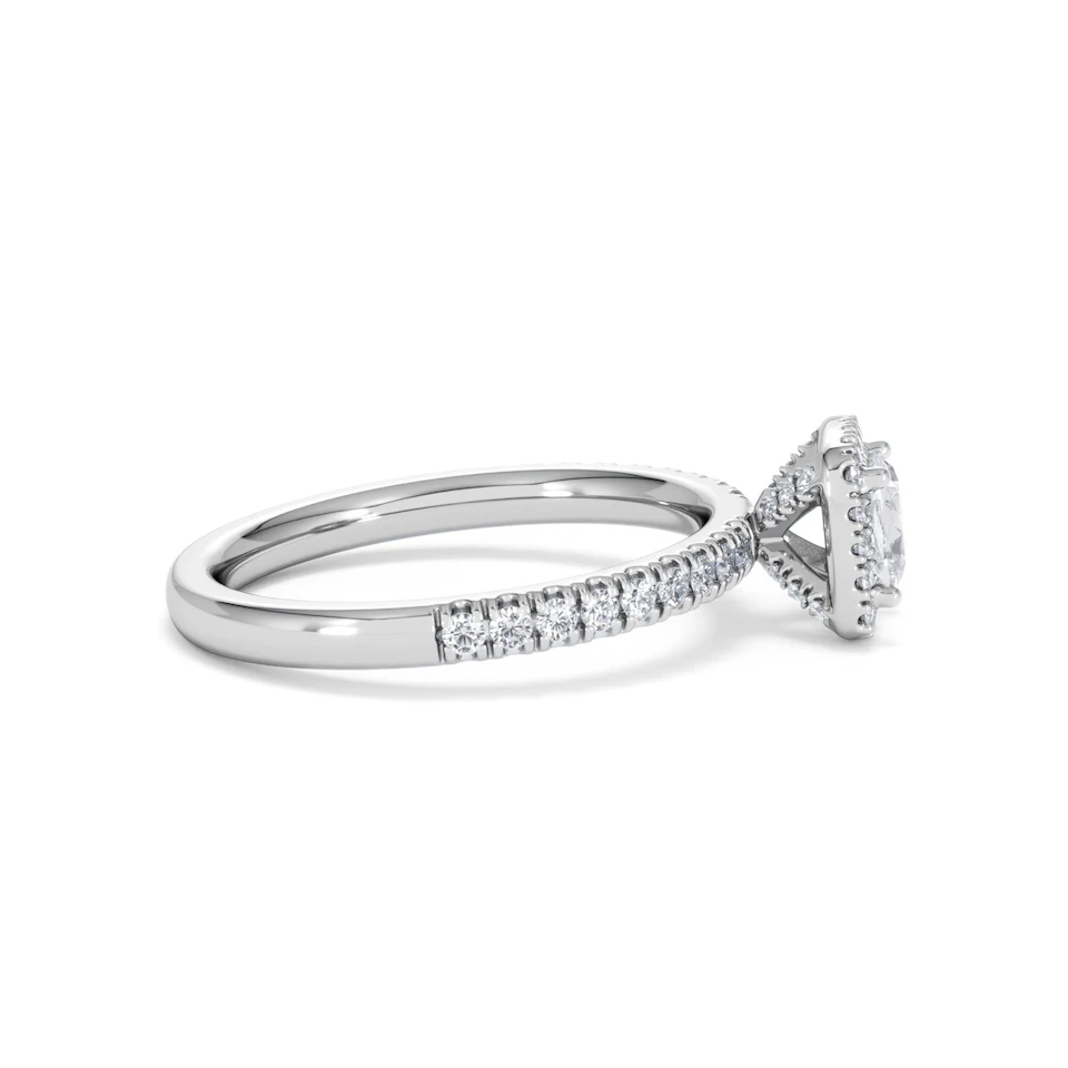 Beatrice Diamond Halo Engagement Ring 18K White Gold 1ct G/VS2