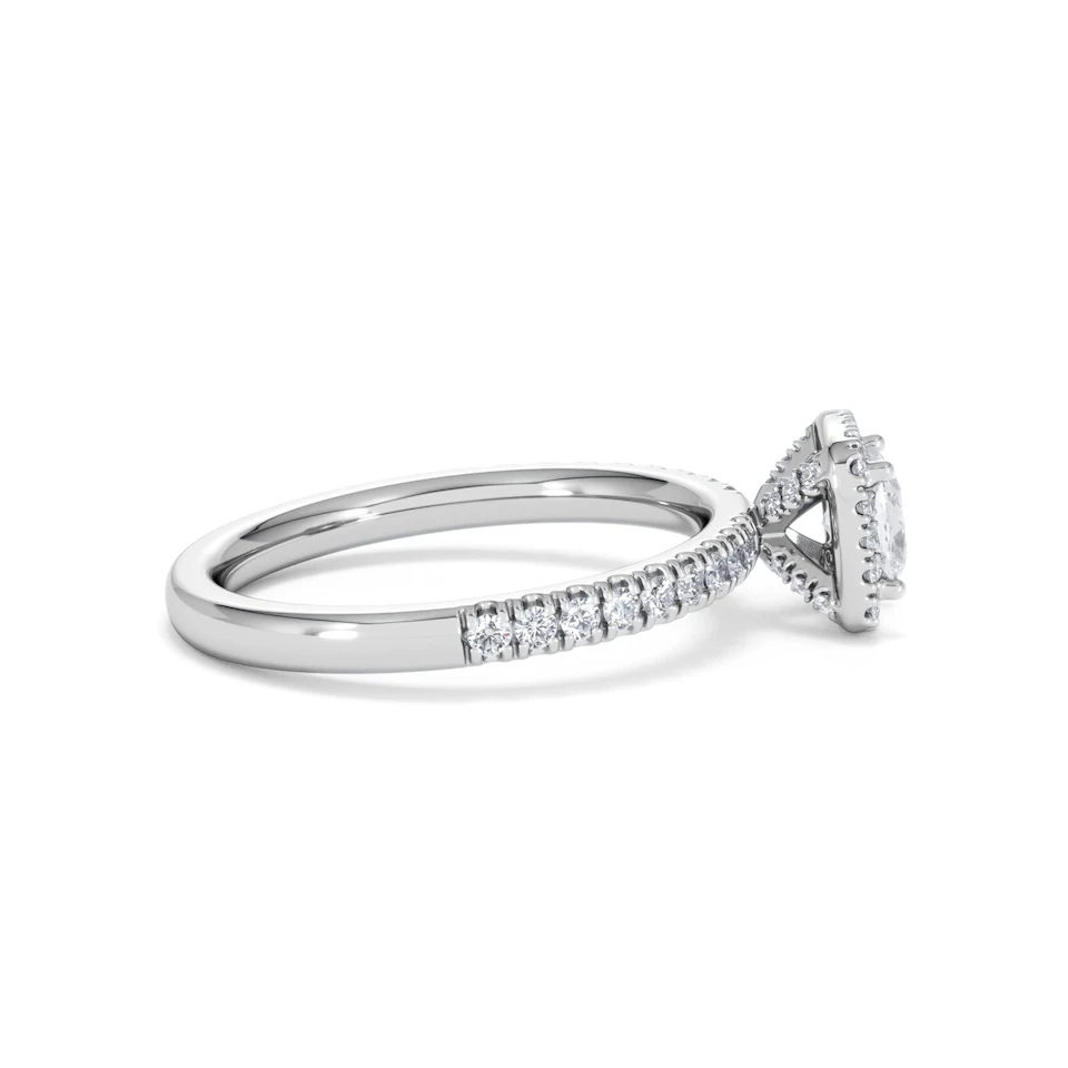 Beatrice Lab Diamond Halo Engagement Ring 18K White Gold 1ct F/VS1