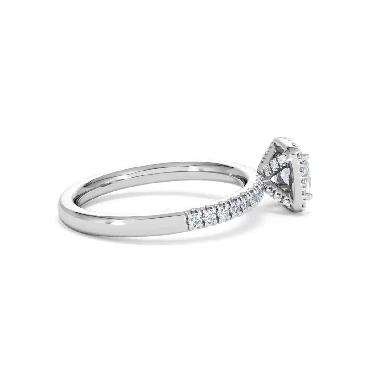 Beatrice Lab Diamond Halo Engagement Ring 18K White Gold 1ct F/VS1