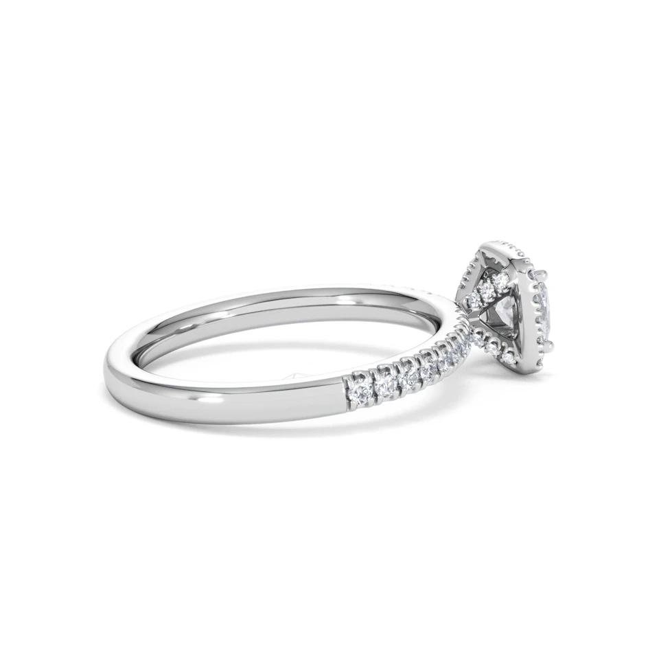Beatrice Lab Diamond Halo Engagement Ring in Platinum 1ct F/VS1