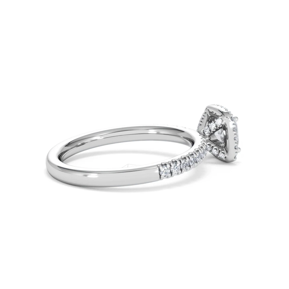 Beatrice Diamond Halo Engagement Ring 18K White Gold 1ct G/VS2