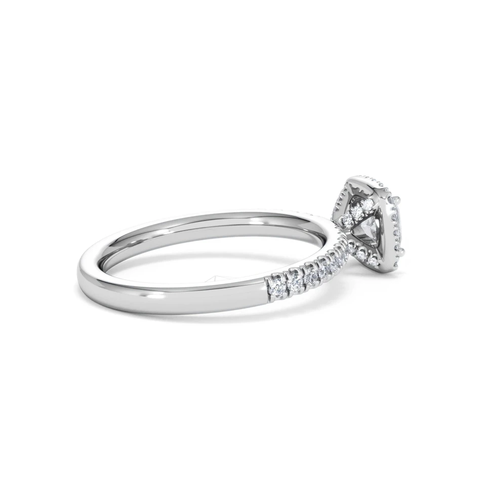 Beatrice Lab Diamond Halo Engagement Ring in Platinum 1ct F/VS1