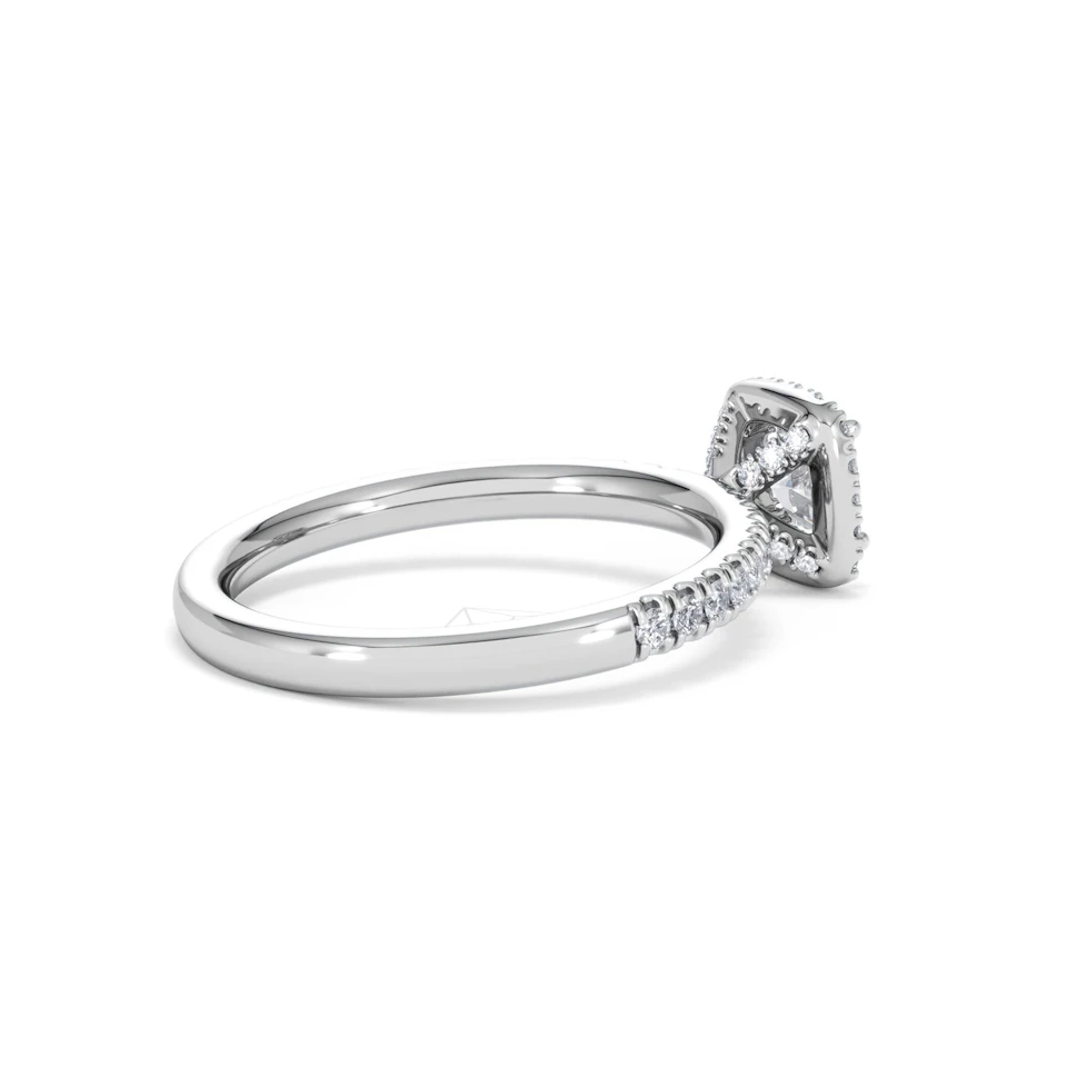 Beatrice Lab Diamond Halo Engagement Ring 18K White Gold 1ct F/VS1