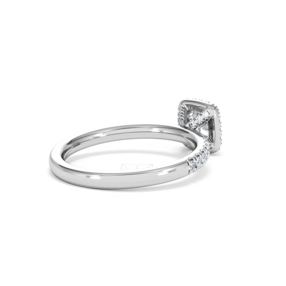Beatrice Diamond Halo Engagement Ring 18K White Gold 1ct G/VS2