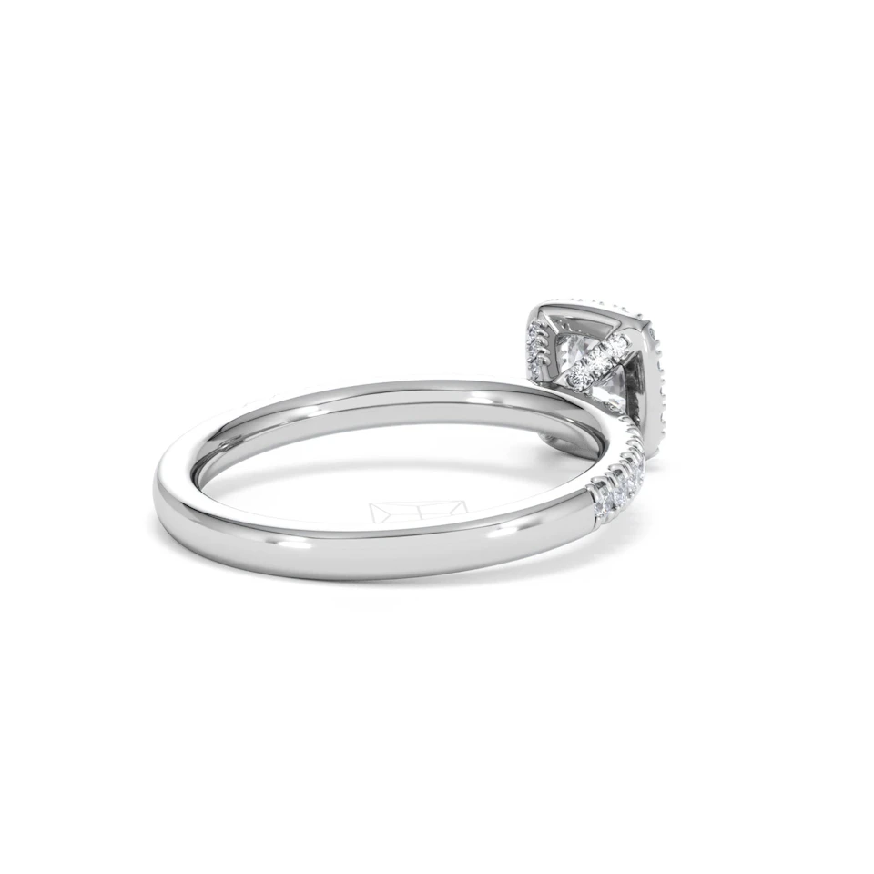 Beatrice Diamond Halo Engagement Ring 18K White Gold 1ct G/VS2