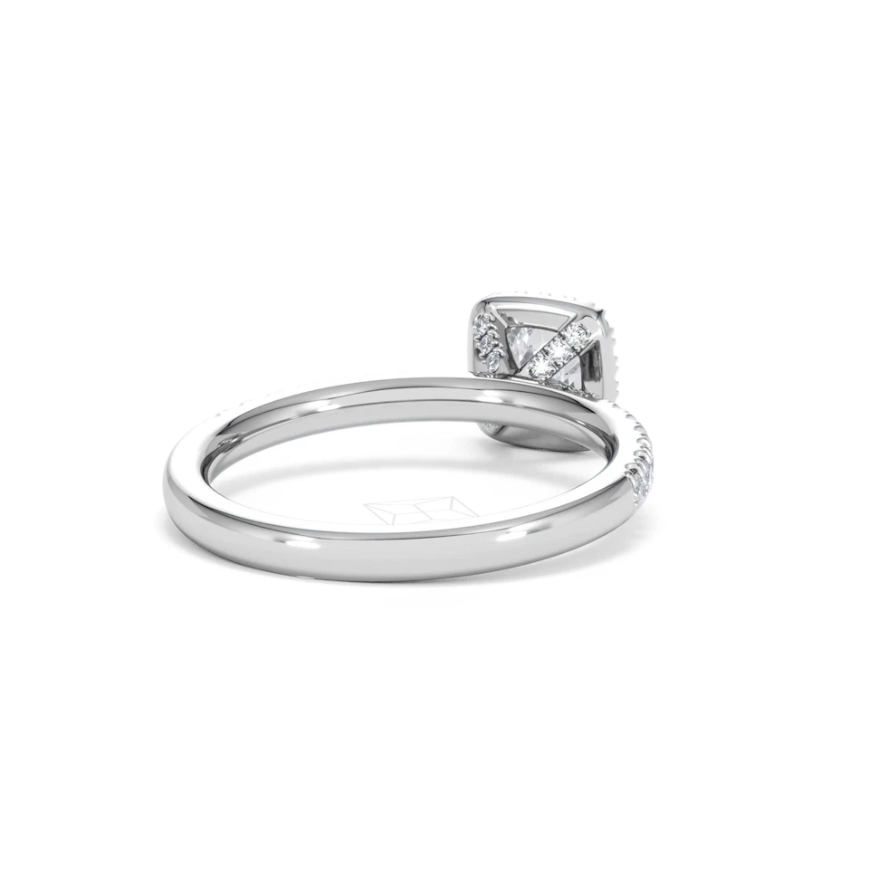 Beatrice Lab Diamond Halo Engagement Ring in Platinum 1ct F/VS1