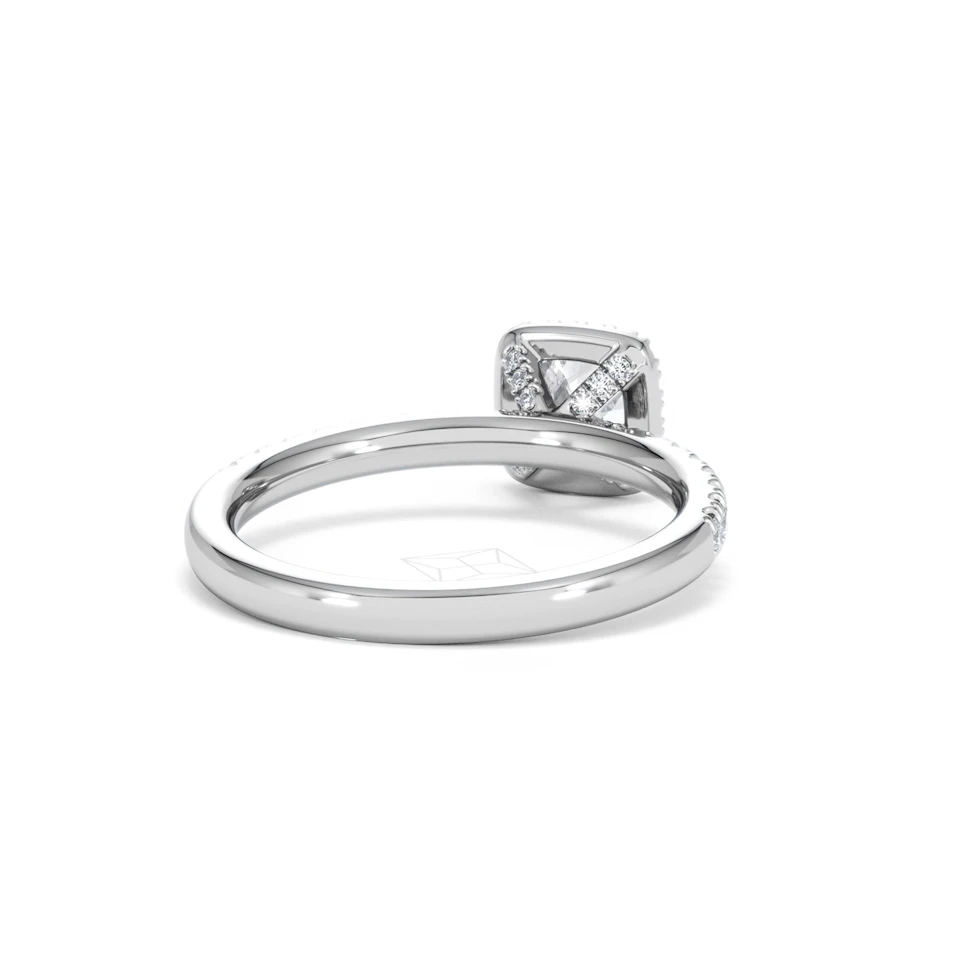 Beatrice Lab Diamond Halo Engagement Ring in Platinum 1ct F/VS1