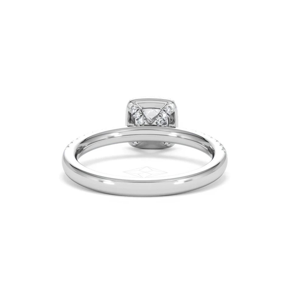 Beatrice Lab Diamond Halo Engagement Ring 18K White Gold 1ct F/VS1