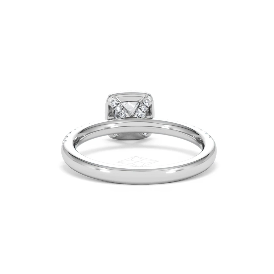 Beatrice Diamond Halo Engagement Ring 18K White Gold 1ct G/VS2