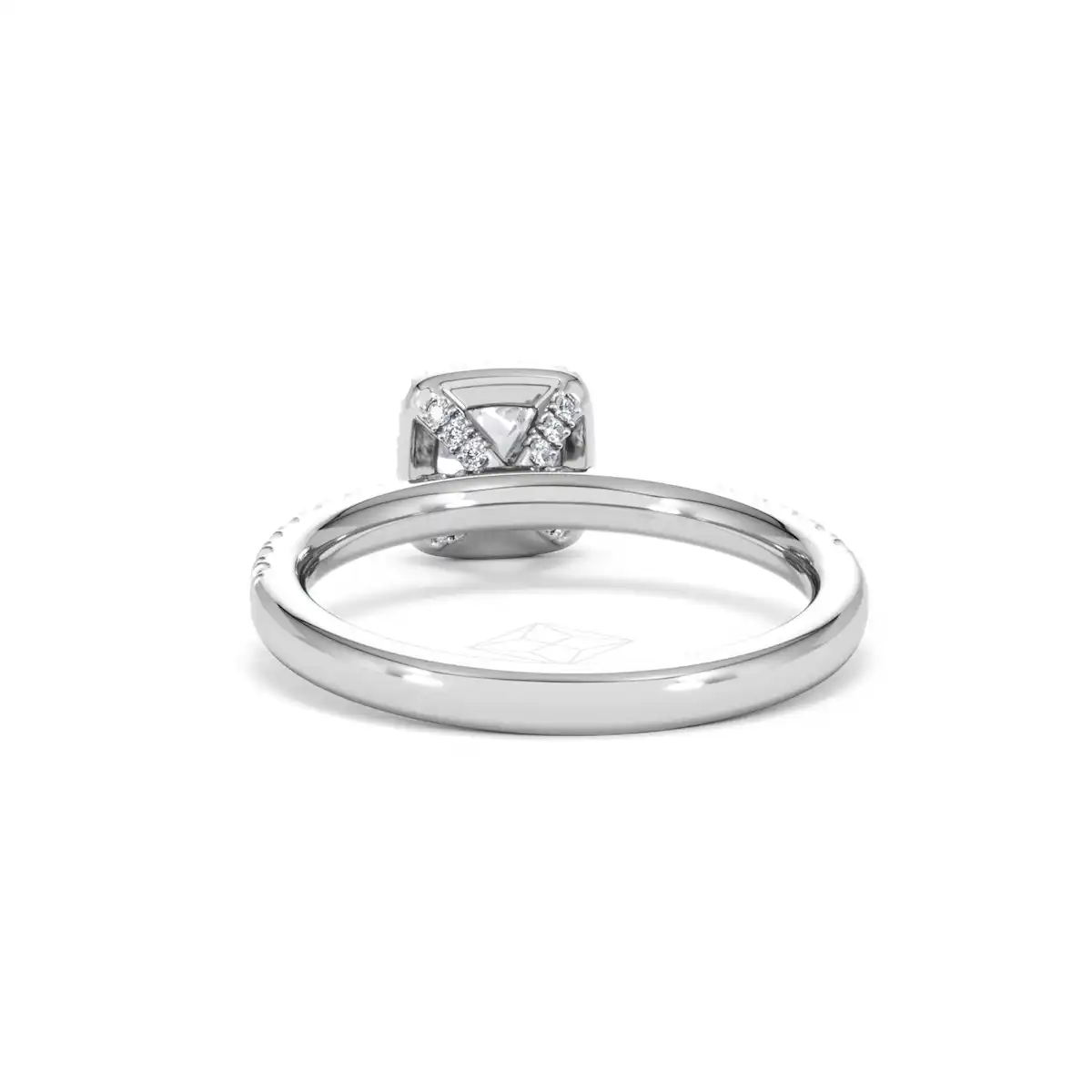 Beatrice Lab Diamond Halo Engagement Ring 18K White Gold 1ct F/VS1