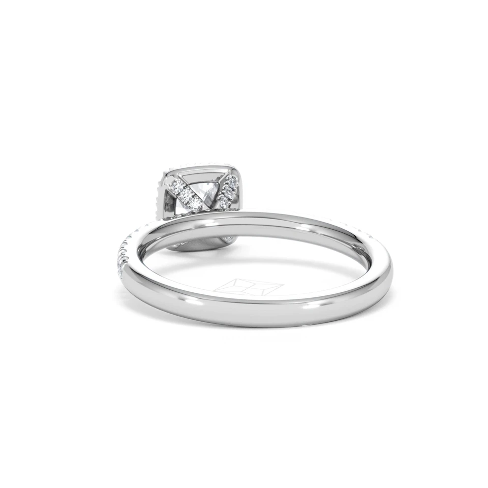 Beatrice Diamond Halo Engagement Ring 18K White Gold 1ct G/VS2