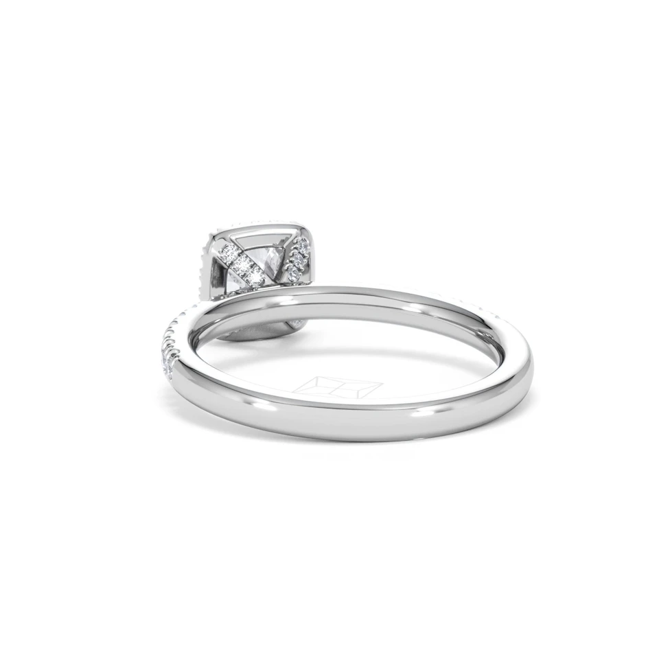 Beatrice Lab Diamond Halo Engagement Ring in Platinum 1ct F/VS1