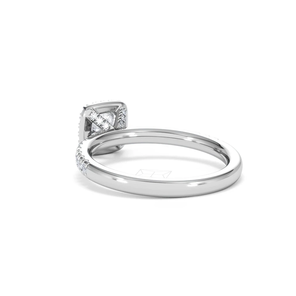 Beatrice Diamond Halo Engagement Ring 18K White Gold 1ct G/VS2
