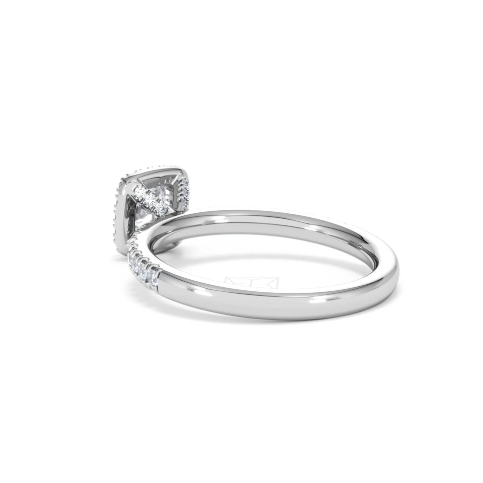 Beatrice Lab Diamond Halo Engagement Ring 18K White Gold 1ct F/VS1