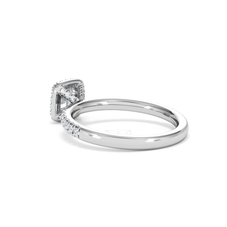 Beatrice Lab Diamond Halo Engagement Ring in Platinum 1ct F/VS1