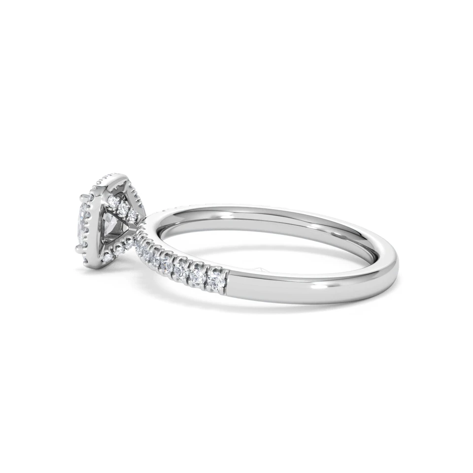 Beatrice Diamond Halo Engagement Ring in Platinum 1ct G/SI2