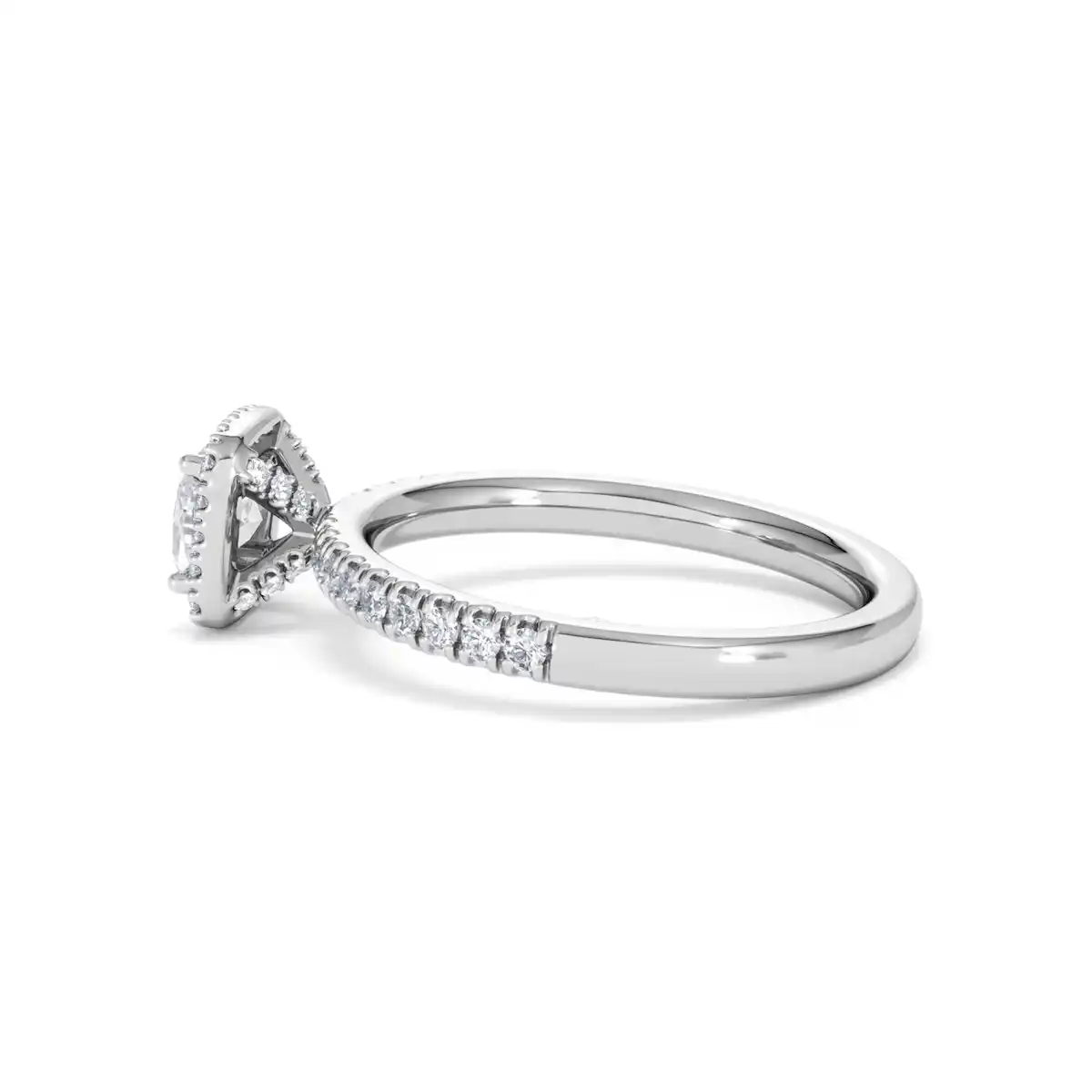 Beatrice Diamond Halo Engagement Ring 18K White Gold 1ct G/SI2