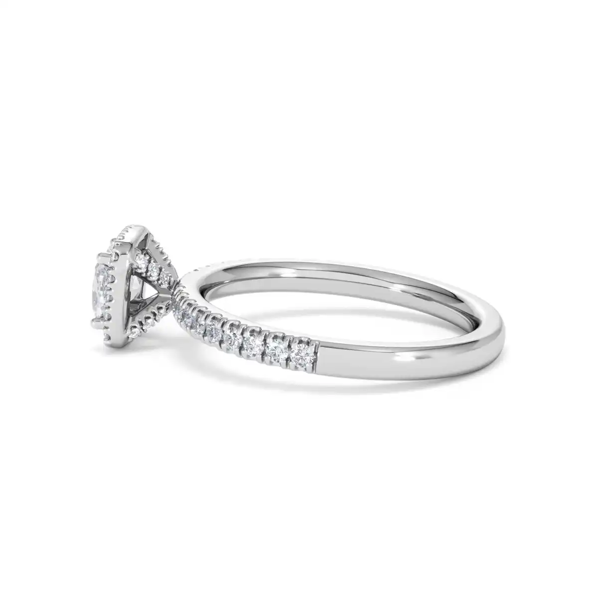 Beatrice Lab Diamond Halo Engagement Ring 18K White Gold 1ct F/VS1