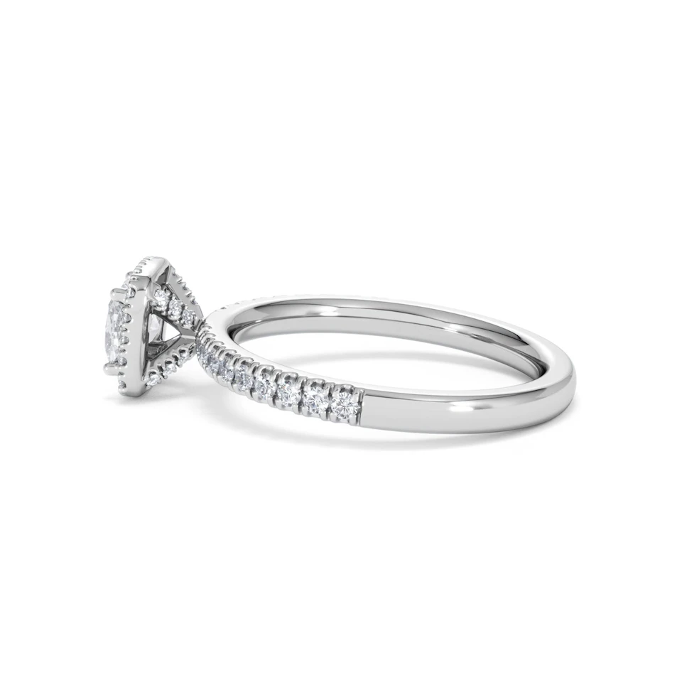 Beatrice Diamond Halo Engagement Ring 18K White Gold 1ct G/SI2