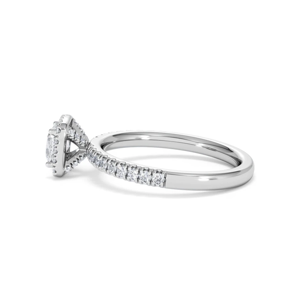 Beatrice Diamond Halo Engagement Ring in Platinum 1ct G/SI2