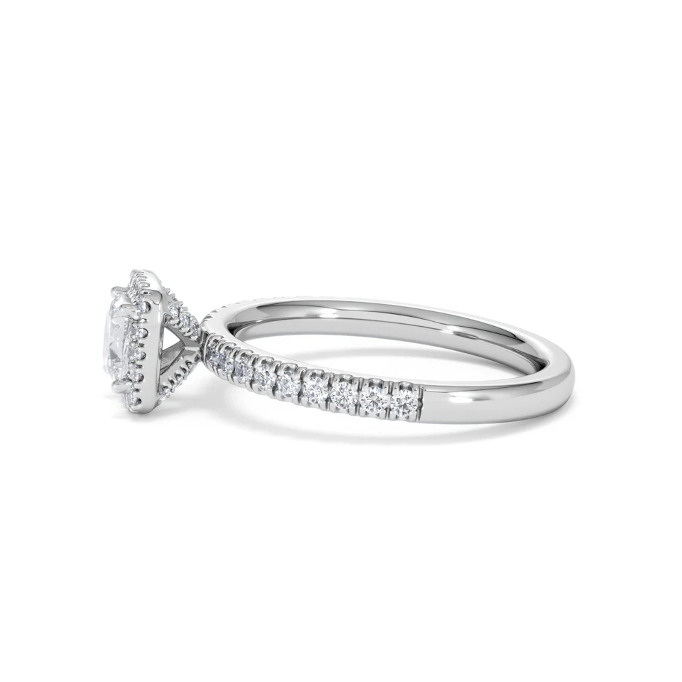 Beatrice Diamond Halo Engagement Ring 18K White Gold 1ct G/SI2