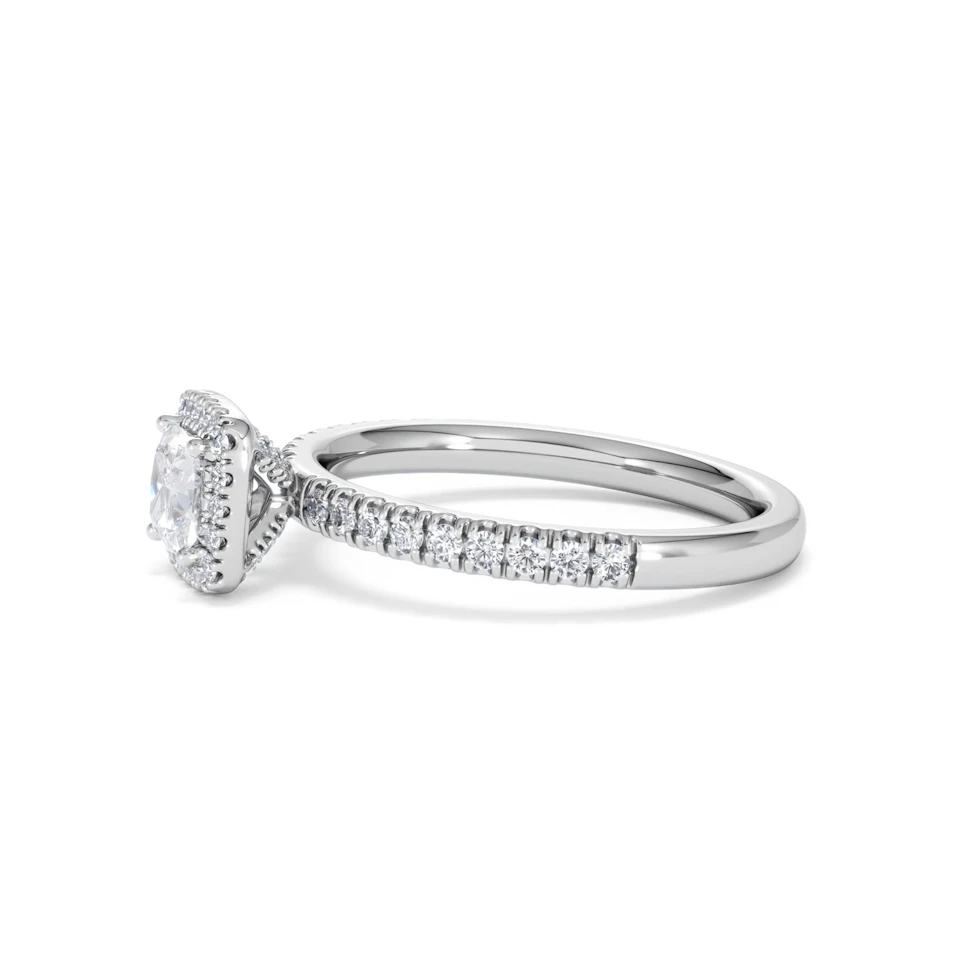 Beatrice Diamond Halo Engagement Ring in Platinum 1ct G/SI2