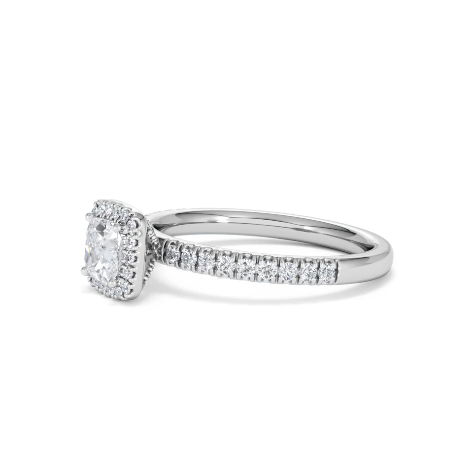 Beatrice Diamond Halo Engagement Ring in Platinum 1ct G/SI2