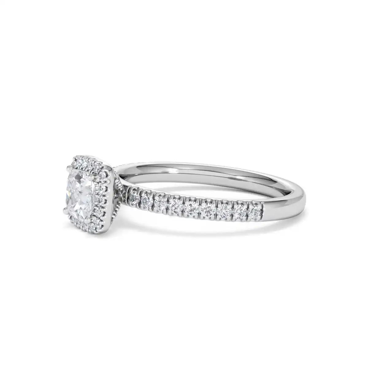 Beatrice Diamond Halo Engagement Ring 18K White Gold 1ct G/SI2