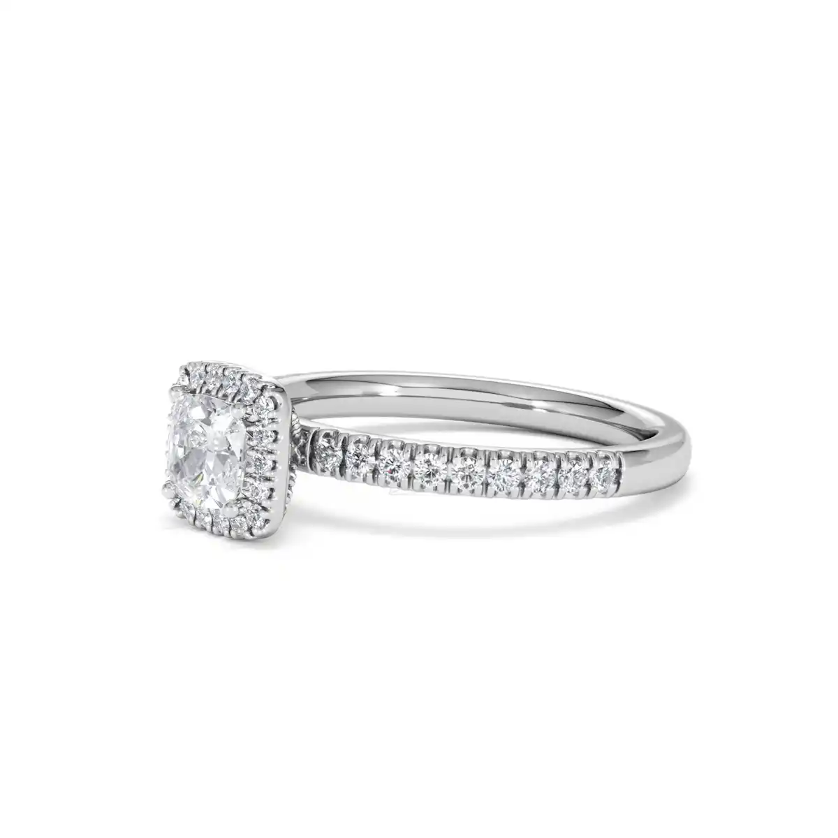 Beatrice Diamond Halo Engagement Ring 18K White Gold 1ct G/SI2