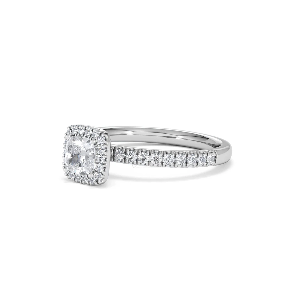 Beatrice Diamond Halo Engagement Ring in Platinum 1ct G/SI2