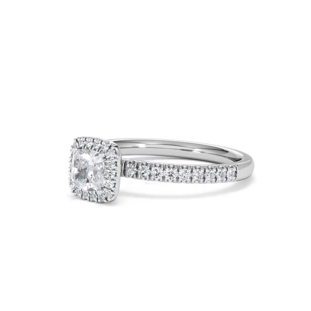 Beatrice Diamond Halo Engagement Ring 18K White Gold 1ct G/SI2