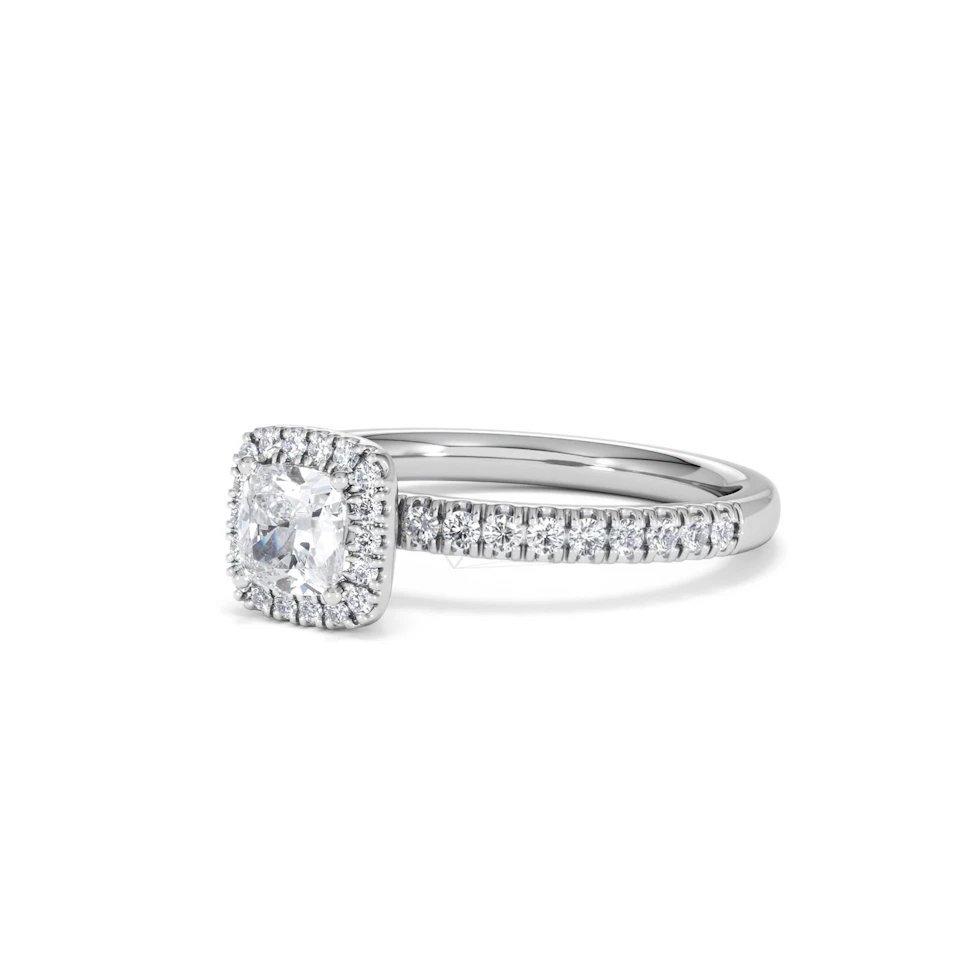 Beatrice Diamond Halo Engagement Ring in Platinum 1ct G/SI2