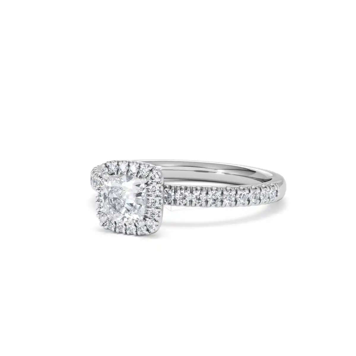 Beatrice Diamond Halo Engagement Ring 18K White Gold 1ct G/SI2