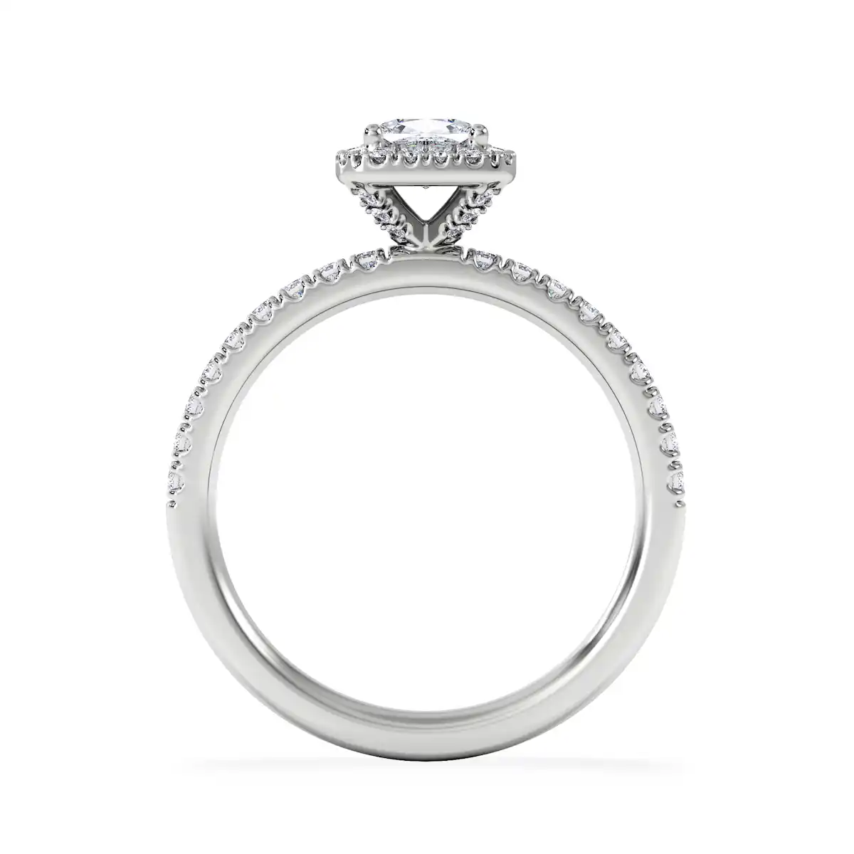 Beatrice Diamond Halo Engagement Ring 18K White Gold 1ct G/SI2