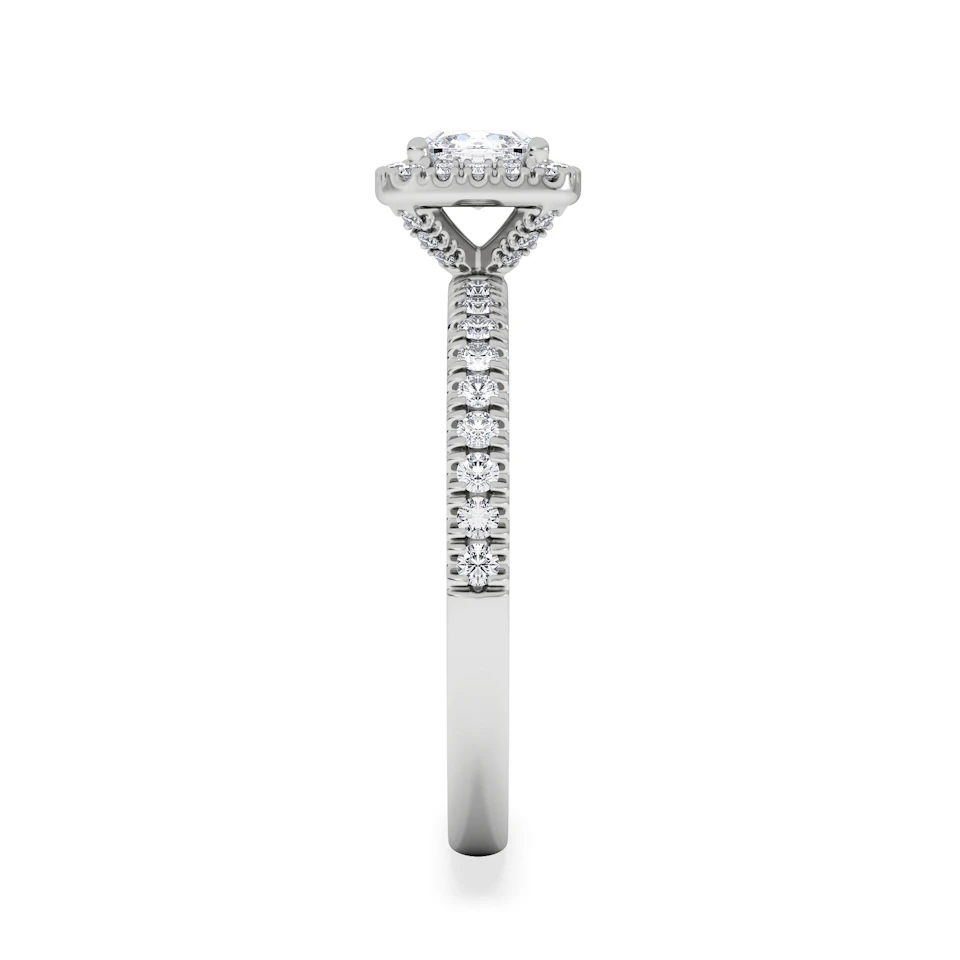 Beatrice Lab Diamond Halo Engagement Ring in Platinum 1ct F/VS1