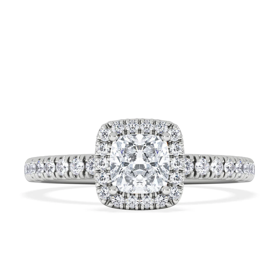 Beatrice Diamond Halo Engagement Ring in Platinum 1ct G/VS2