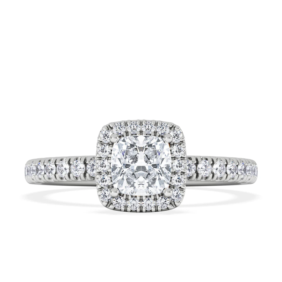 Beatrice Diamond Halo Engagement Ring 18K White Gold 1ct G/SI2