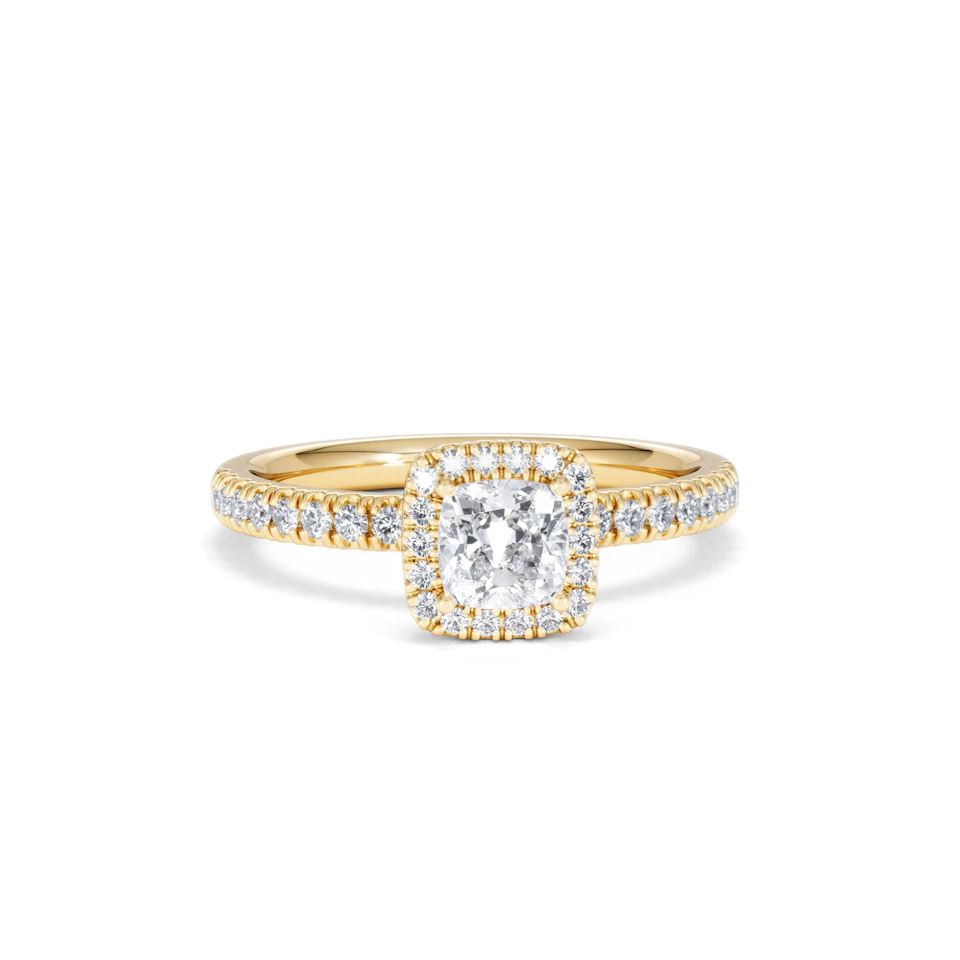 Beatrice Diamond Halo Engagement Ring in 18K Gold 1ct G/SI2